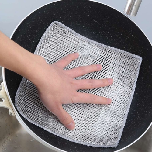 steel wire rag sier dishcloth cleaning gadget sier gloves double-sided mesh brush not contaminated with oil pot steel wire ball