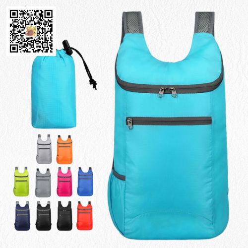 wholesale outdoor folding bag gift lightweight waterproof travel bag fitness sports backpack men and women printed logo