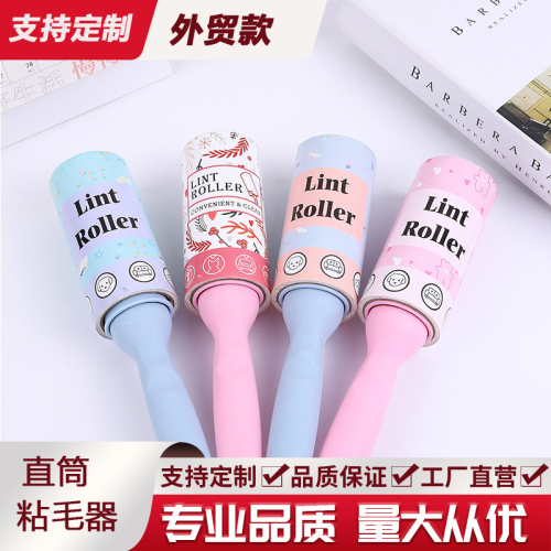 foreign trade customizable straight tearable dust removal paper lent remover clothing hair removal brush pet lint roller dust removal roller
