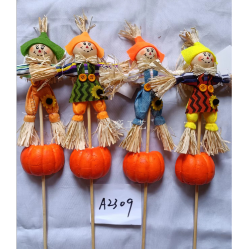 source manufacturers supply easter harvest festival scarecrow plug-in decoration rabbit sunflower carrot decorations