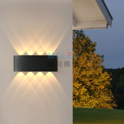 Outdoor Wall Lamp Waterproof Wall Lamp Aluminum Led Minimalist Cross-Border up and down Luminous Outdoor Wall Lamp