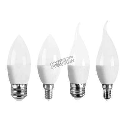 LED Candle Light E14 Small Screw Tip Bubble Pull Tail Bulb 3 LEDs Crystal Lamp