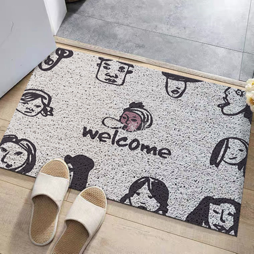 PVC Coil Mat Home Floor Mat Ins Style Personalized Creative Mud Rubbing Earth Removing Mat Can Be Cut and Wear-Resistant