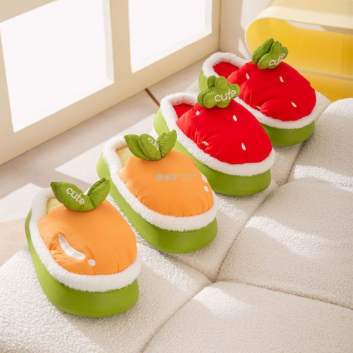 home indoor slippers muffin thick mesh red cotton slippers men‘s and women‘s couple household floor slippers