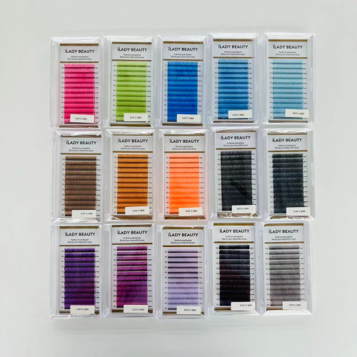 color dense row grafting eyelash manufacturers cross-border stage modeling rainbow mixed planting eyelashes european and american color