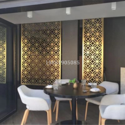 Golden Luxury Metal Screen Laser Cut Hollow out Subareas Screens Home Decoration Hotel Mall Restaurant