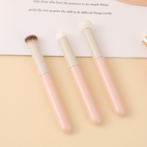 便携晕染遮瑕唇笔迷你多功能小馒头化妆刷多功能干湿两用蘑菇头刷