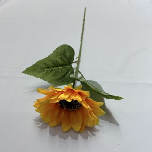 artificial plastic fake flower 12cm single sunflower home decorative silk flower photography props vase flower