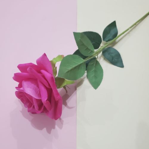 Living Room Decoration Artificial Rose Silk Flower Wedding Supplies Fabric Artificial Flower Dried Flower Flannel Single Middle Angle Rose