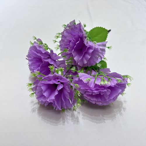 Mother‘s Day Gift Bouquet 5 Lilac Tomb Sweeping Festival Sacrifice Bundle Fake Flower Decoration Simulation Carnation