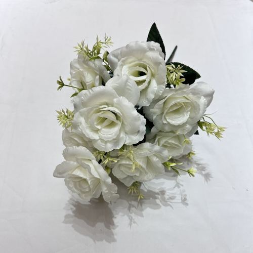 new fabric craft artificial flower wedding celebration decoration bouquet 10 heads chinese rose rose artificial rose china rose