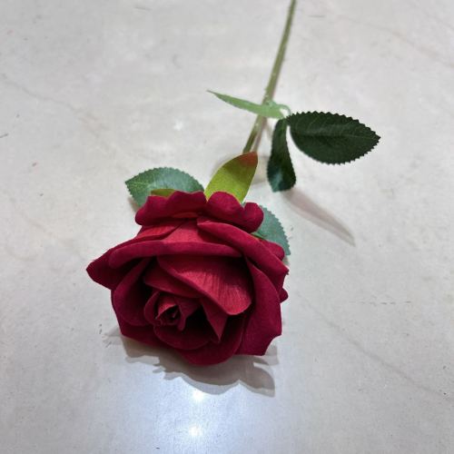 hand bouquet accessories artificial rose mh velvet single leaf pointed rose fabric ornamental flower single branch flower