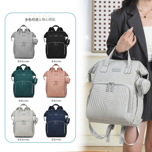 新品绣线妈咪包婴儿奶瓶收纳包多功能待产妈妈背包大容量母婴背包