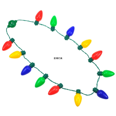 Coolette Christmas Necklace 13led Color Bulb Necklace Cross-Border Hot Sale Luminous Christmas String Light