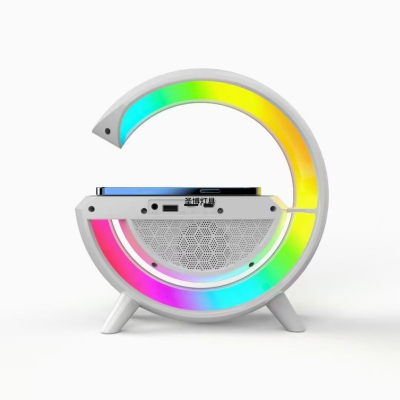 Cross-Border Hot New Large G Bluetooth Speaker BT-3401 Colorful Atmosphere Light Wireless Charger Clock Alarm Clock All-in-One Machine
