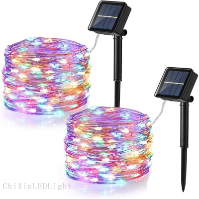LED Solar Copper Wire Lamp Outdoor Waterproof Garden Lamp Lighting Lamp Christmas Decorative String Lights Colored Lights