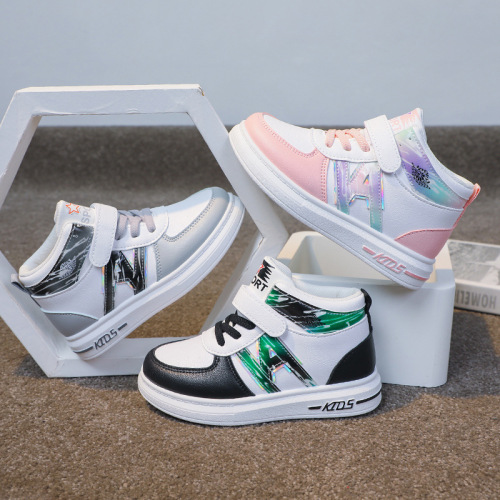 儿童休闲小白鞋2023春季新款小女孩中大童运动鞋防滑软底跑步鞋