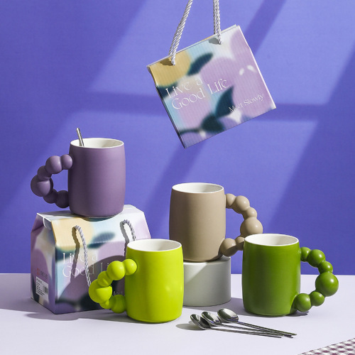 good life creative bead cup gift gift set good-looking ceramic mug activity festival gift