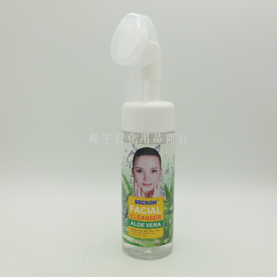 Cross-Border Beckon Aloe Essence Facial Cleansing Foam Bruch Head Cleansing Milk 160ml Only for Foreign Trade