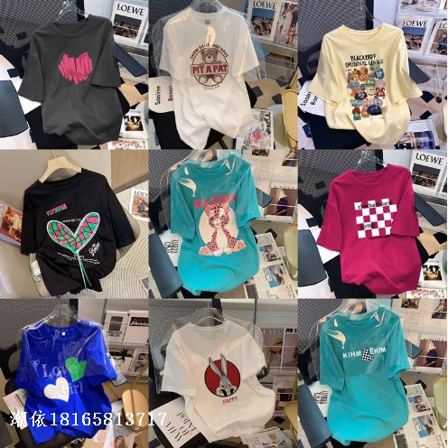 women‘s short sleeve factory wholesale women‘s short sleeve t-shirt 2024 new summer korean style women‘s half sleeve t-shirt foreign trade stall