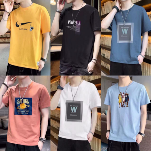 running rivers and lakes summer men‘s short sleeve t-shirt 1-5 yuan stall supply hot sale stock wholesale clothing men‘s foreign trade export