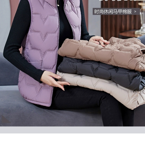 winter lightweight vest female mother down cotton-padded coat middle-aged and elderly women‘s cotton-padded jacket coat middle-aged short cover-up cotton-padded coat
