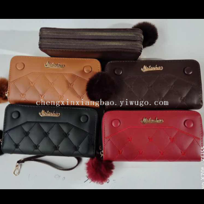 Wallet Women's Card Holder Single Pull Double Zipper Trendy Women's Bags Clutch Foreign Trade Custom Logo High Quality Pu