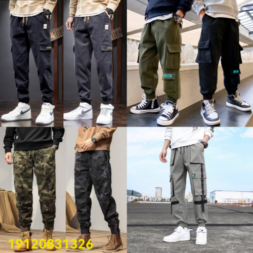 Men‘s Overalls Men‘s Harem Pants High Street Fashionable Men‘s Casual Pants Leftover Stock Stall Tail Goods Wholesale