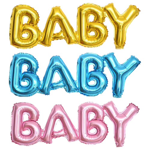 连体BABY铝膜气球 儿童百天周岁生日派对装饰气球批发