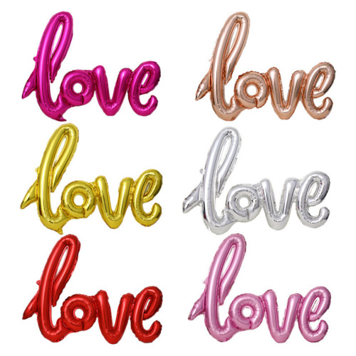40寸连体love铝膜气球婚房礼情人节铝箔气球8色厂家批发饰景气球