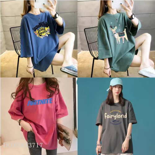 5 yuan clothing foreign trade t-shirt female summer cotton short sleeve oversized loose-fitting t-shirt top stall supply hot selling women‘s wear