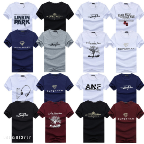 men‘s short-sleeved t-shirt summer new cheap foreign trade men‘s short-sleeved t-shirt factory stall supply wholesale