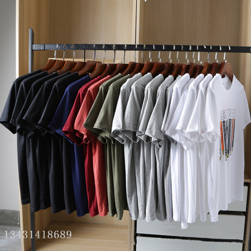 men‘s cotton short-sleeved t-shirt stall foreign trade men‘s cotton t-shirt summer hot sale short-sleeved wholesale