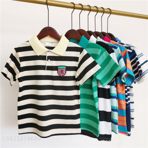 Children‘s Clothing Lapel Short Sleeve Polo Shirt Foreign Trade Stall Supply Children‘s Summer Cotton Short-Sleeved Shirt Wholesale