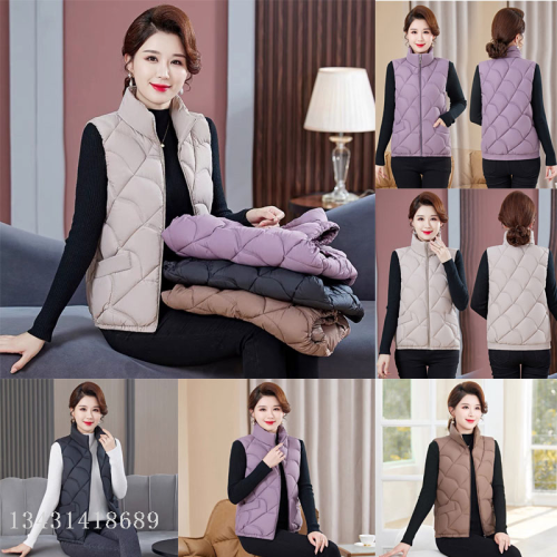 lightweight down cotton vest middle-aged mom new winter clothes plus size sleeveless women‘s waistcoat cotton coat jacket vest