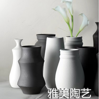 Handmade Ceramic Vase Decoration Living Room Flower Arrangement Decoration Advanced All-Match Simple Style