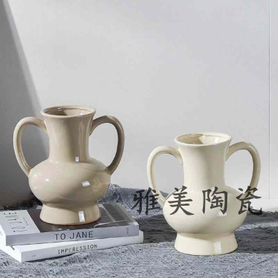 Ceramic Vase High-Grade Hydroponic Vase Dining Table Living Room Decoration Home Ornament Ins