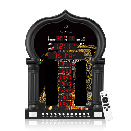 供应AL-FATIHA牌5115alfajr时间提醒带点阵显示遥控LED数码钟