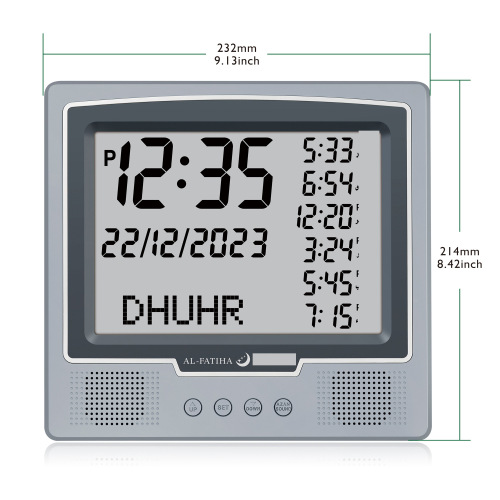 al-fatiha牌FAJ-116全显示方形闹钟外贸挂钟两用可接USB充电