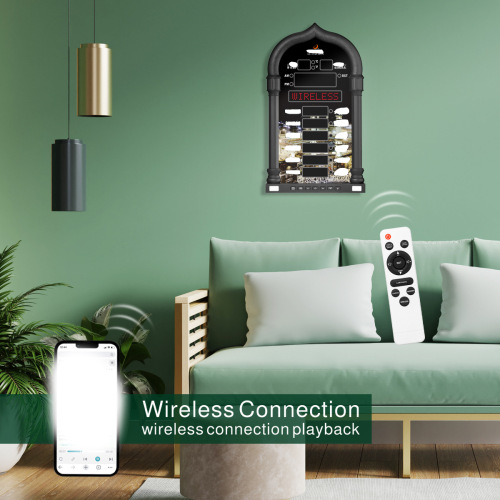 AL-FATIHA牌FAJ-4008prO插电LED数码带点阵显示遥控电子钟/clock