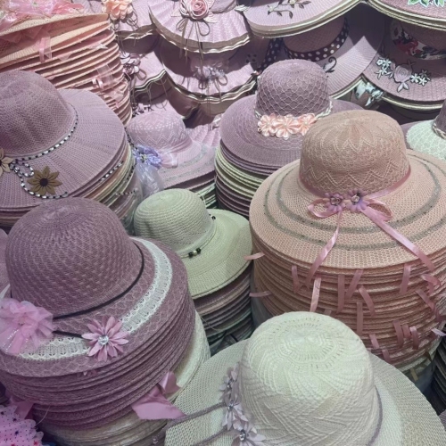 scenic hat summer ladies summer hat beach hat sunshade sun protection hat travel knitted hat flowers big brim straw hat