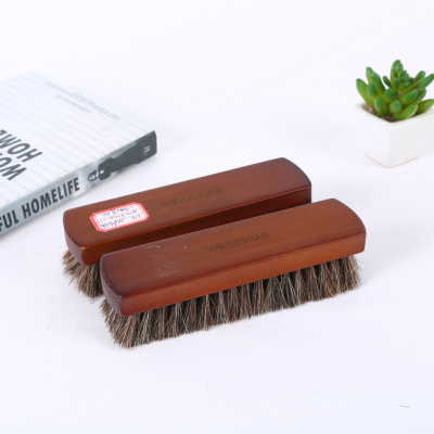 Solid Wood Large Strip Horse Hair Shoe Cleaning Care Utility Brushes Leather Shoes Maintenance Oil Brush Soft Bristle Brush