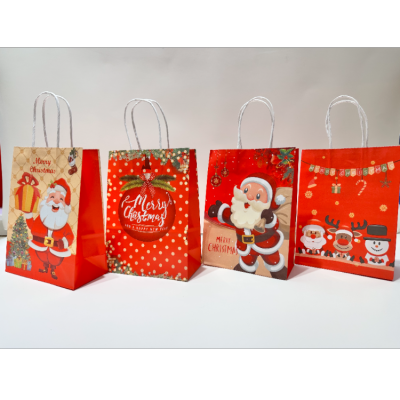 Christmas Gift Bag Christmas Paper Bag, Christmas Gift Bag, Gift Bag Kraft Paper Bag