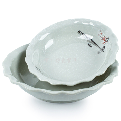 Commercial Plum Blossom Melamine Bowl Boiled Fish with Pickled Cabbage and Chili Large Bowl Imitation Porcelain