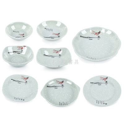 Melamine Plum Blossom Small Condiment Dish Sauce Dipping Plate Barbecue Seasoning Dish Sauce Dishes Snack Small Dish