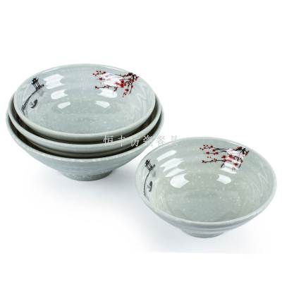 Melamine Plum Blossom Noodle Bowl Commercial Thickened Bowl Specially Designed for Noodle Restaurant Plastic Large Bowl