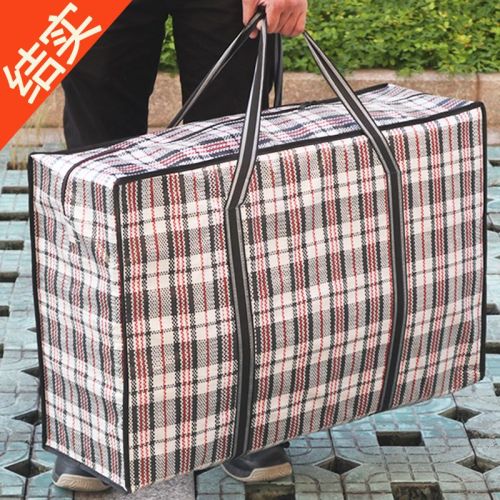 woven bag red white blue bag snakeskin bag large moving packing bag luggage bag hemp bag pocket artifact large capacity