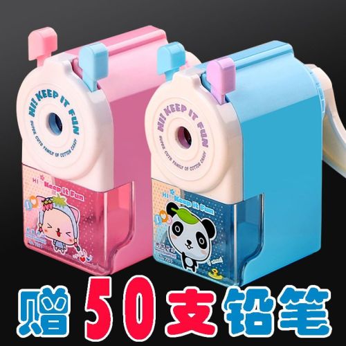 elementary school student pencil sharpener hand-cranking pencil shapper automatic lead-in cartoon big penknife cute children pencil sharpener machine