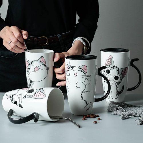 creative cup ceramic cup female cute large capacity mark cup student couple‘s cups coffee cup household drinking cups