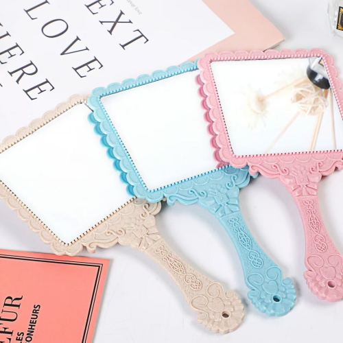 手持化妆镜子复古欧式美容大号可携式家用 手持镜子 手柄镜子